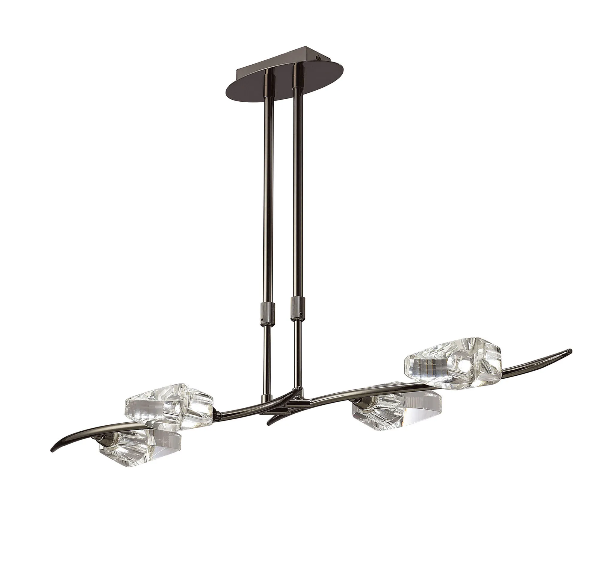 M1456BC  Eclipse BC Crystal Linear Telescopic Pendant 4 Light